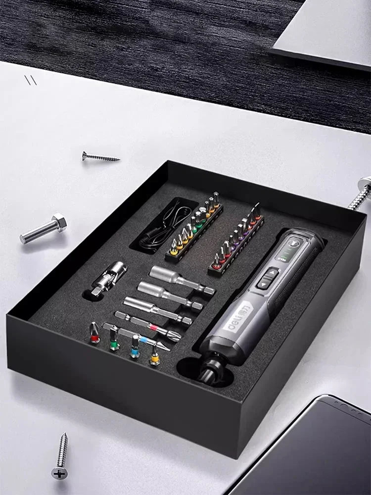 Cordless Electric Screwdriver Rechargeable 2000mah Lithium Battery Mini Drill 4V Power Tools Set Household Maintenance Repair