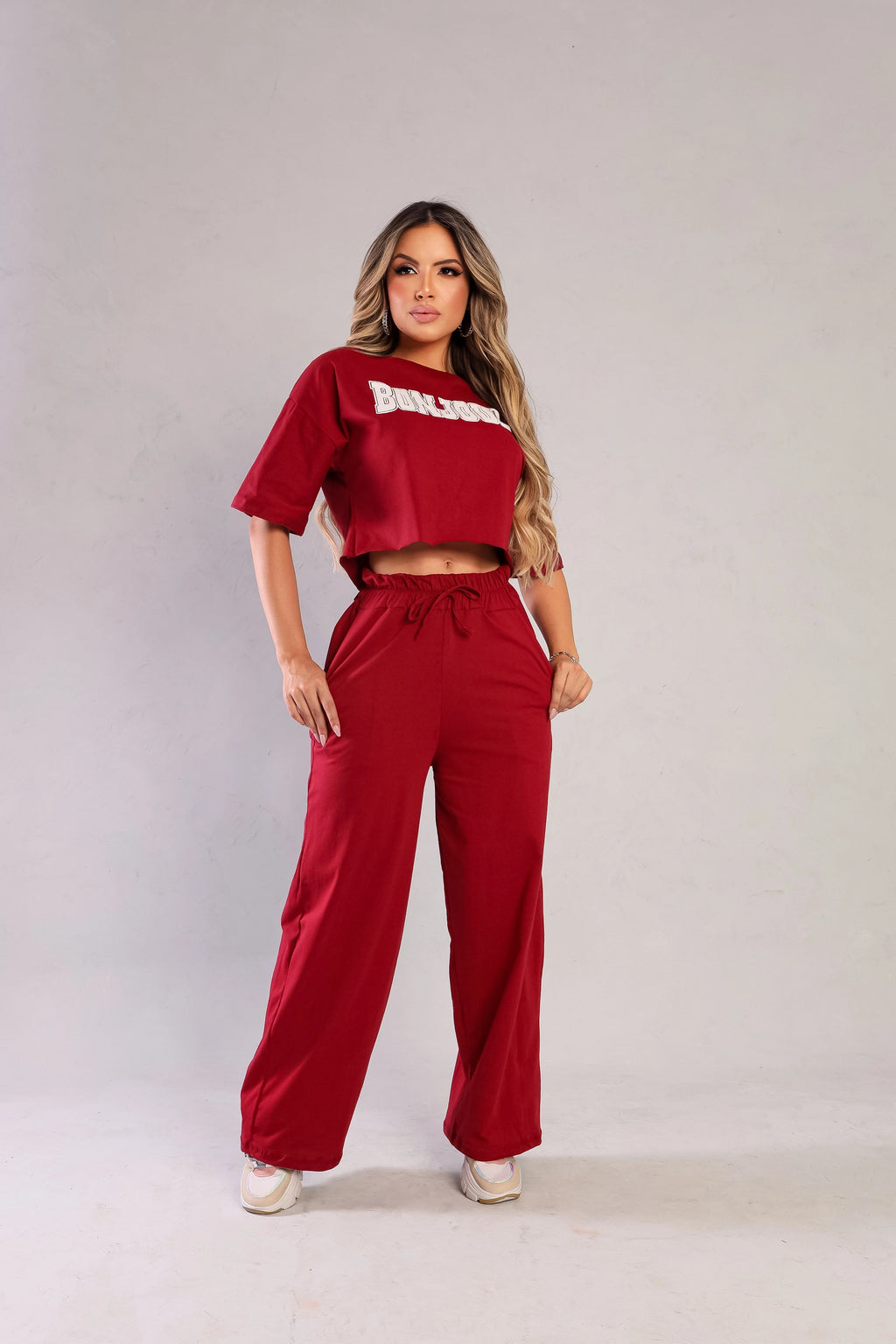 Conjunto Longo Luziniê, Calça Pantalona e Croped