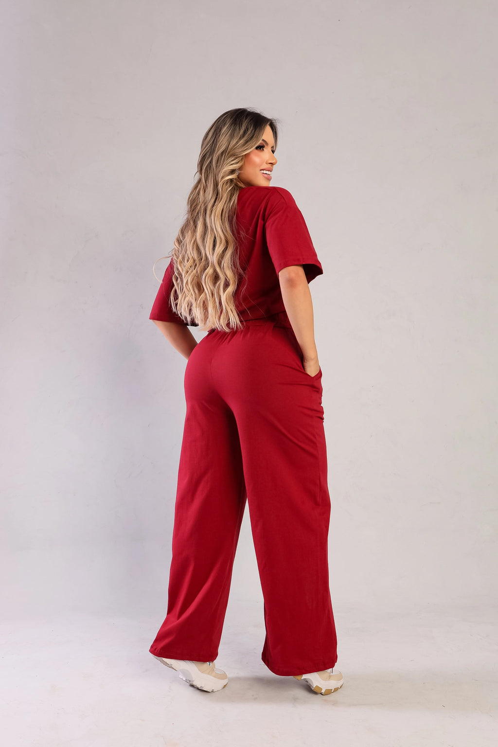 Conjunto Longo Luziniê, Calça Pantalona e Croped